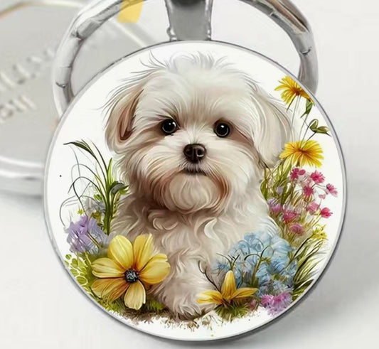 Cute Artistic dog key ring